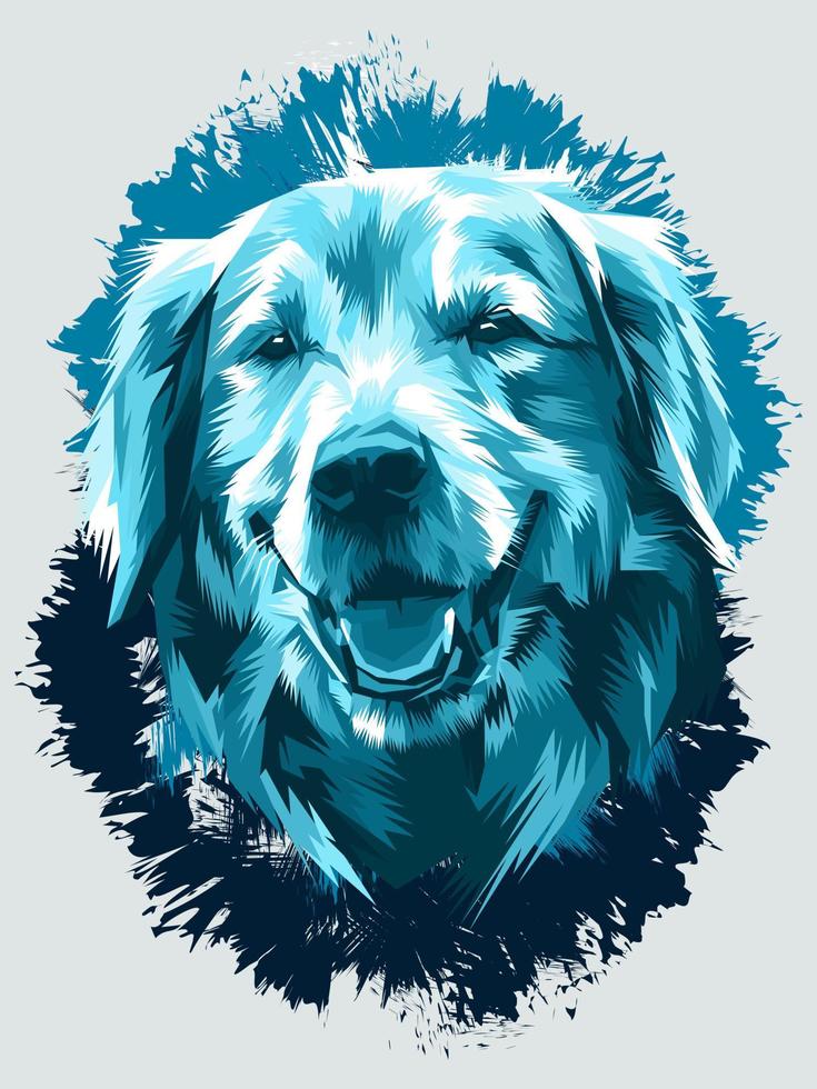 blaue Hundekopf-Vektorillustration vektor