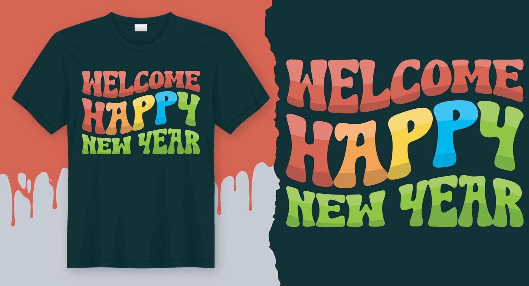Välkommen Lycklig ny år. bäst ny år design för gåva kort, banderoller, vektorer, t-shirts, affischer, skriva ut, etc vektor