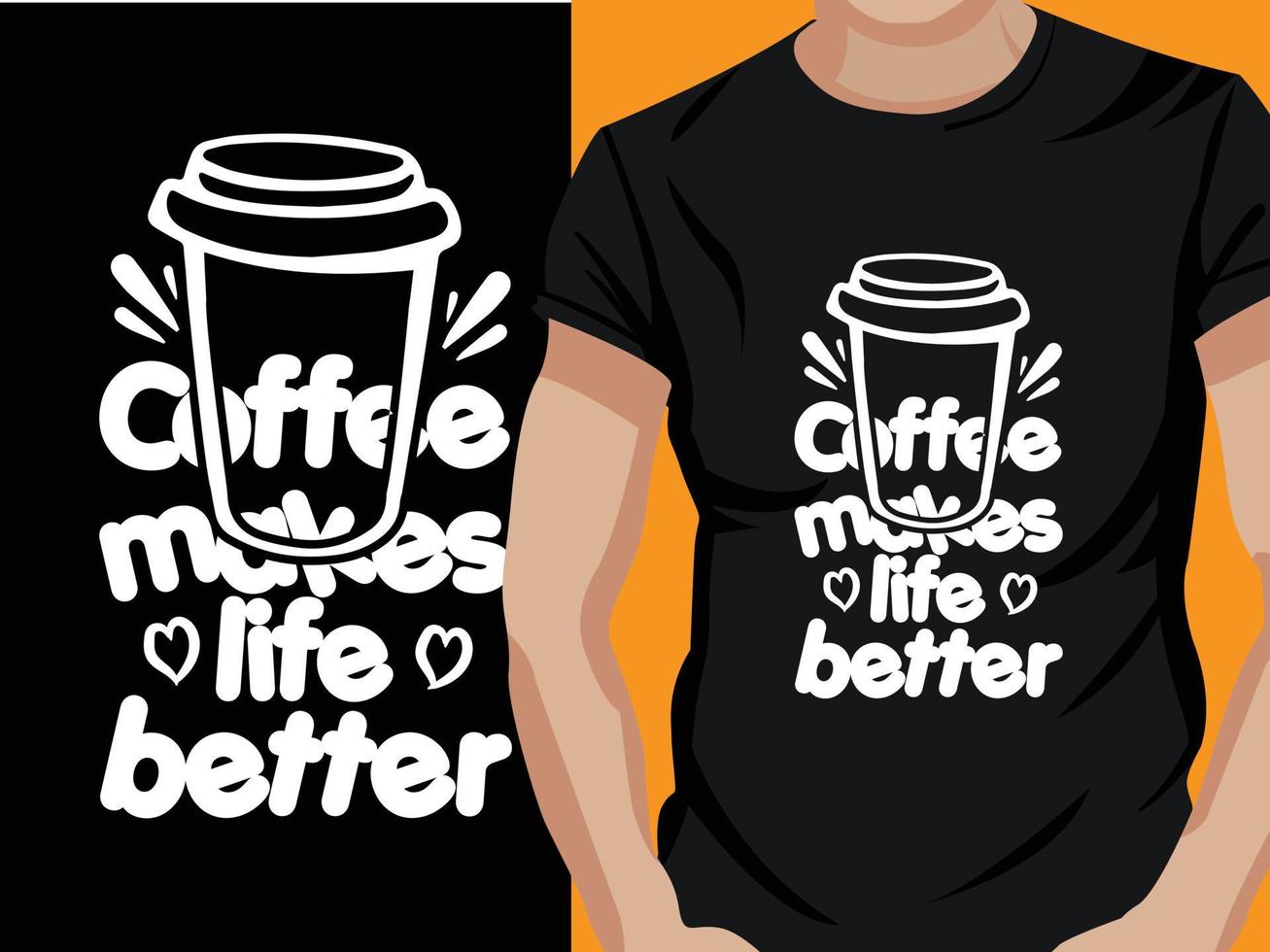 Kaffee-T-Shirt-Design vektor