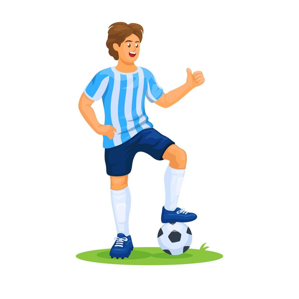 argentinien fußballmann nationale einheitliche figur zeichentrickfigur illustrationsvektor vektor