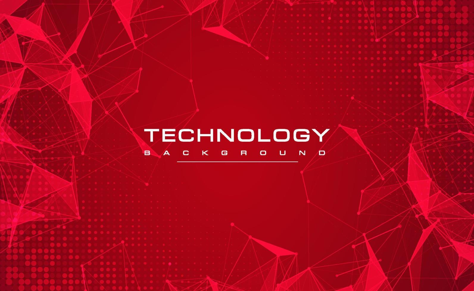 digitales Technologiebanner rotes Hintergrundkonzept, Lichteffekt der Schaltungstechnologie, abstrakte Cyber-Technologie, zukünftige Innovationsdaten, Internet-Netzwerk, ai Big Data, Linienpunktverbindung, Illustrationsvektor vektor