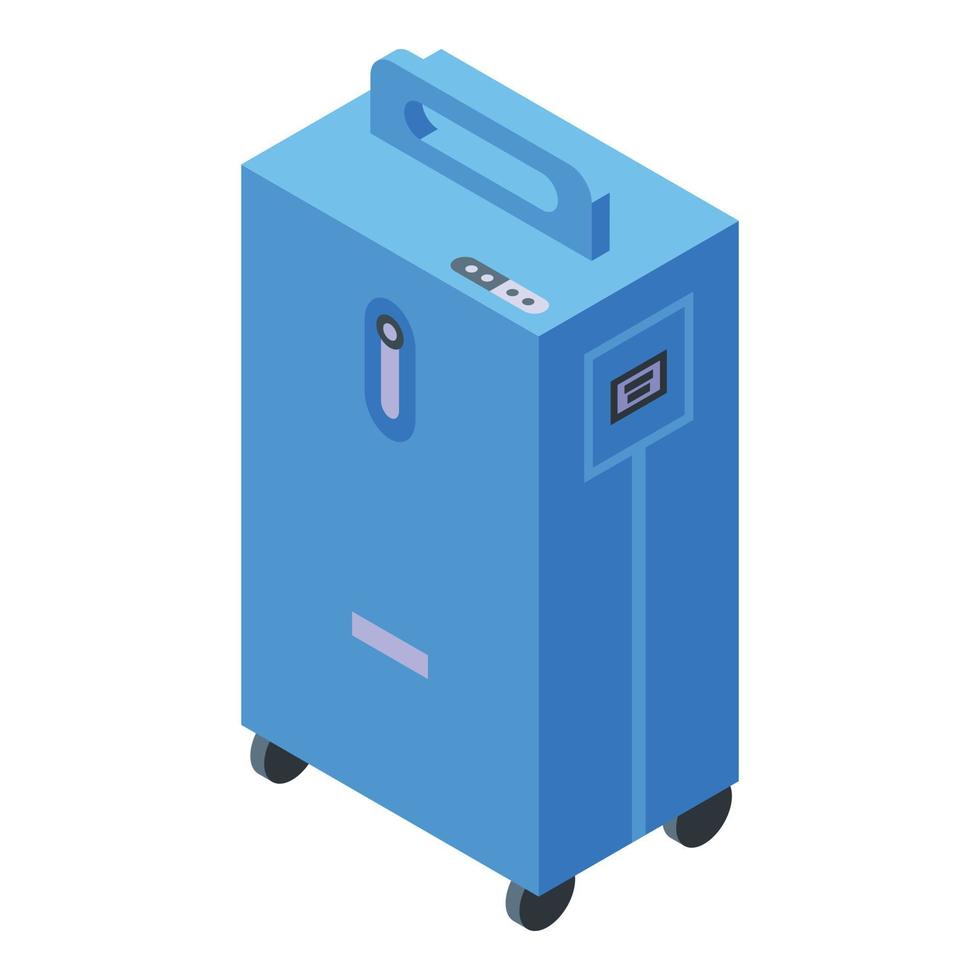 isometrischer Vektor des blauen Sauerstoffkonzentrator-Symbols. medizinischer Tank