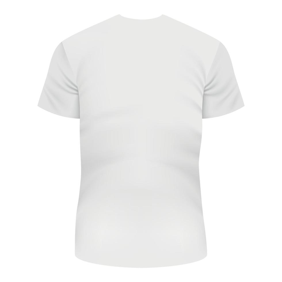 Rückseite des weißen T-Shirt-Modells, realistischer Stil vektor