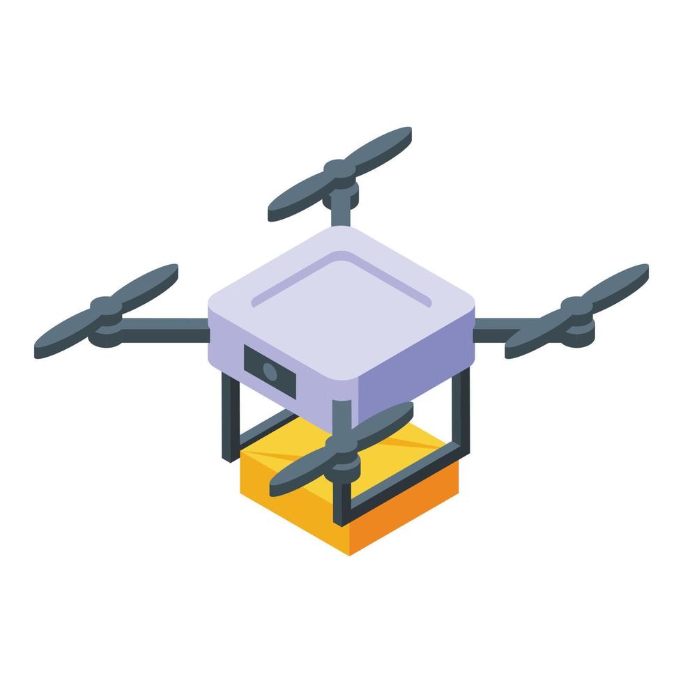 isometrischer Vektor des Drohnenlieferungssymbols. schneller Versand