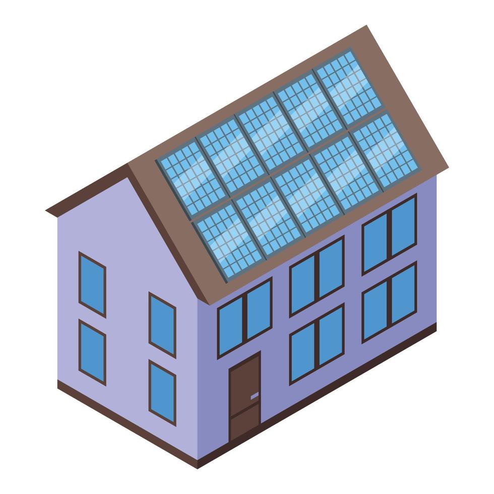 Haus Solarpanel Symbol isometrischer Vektor. Zellenergie vektor