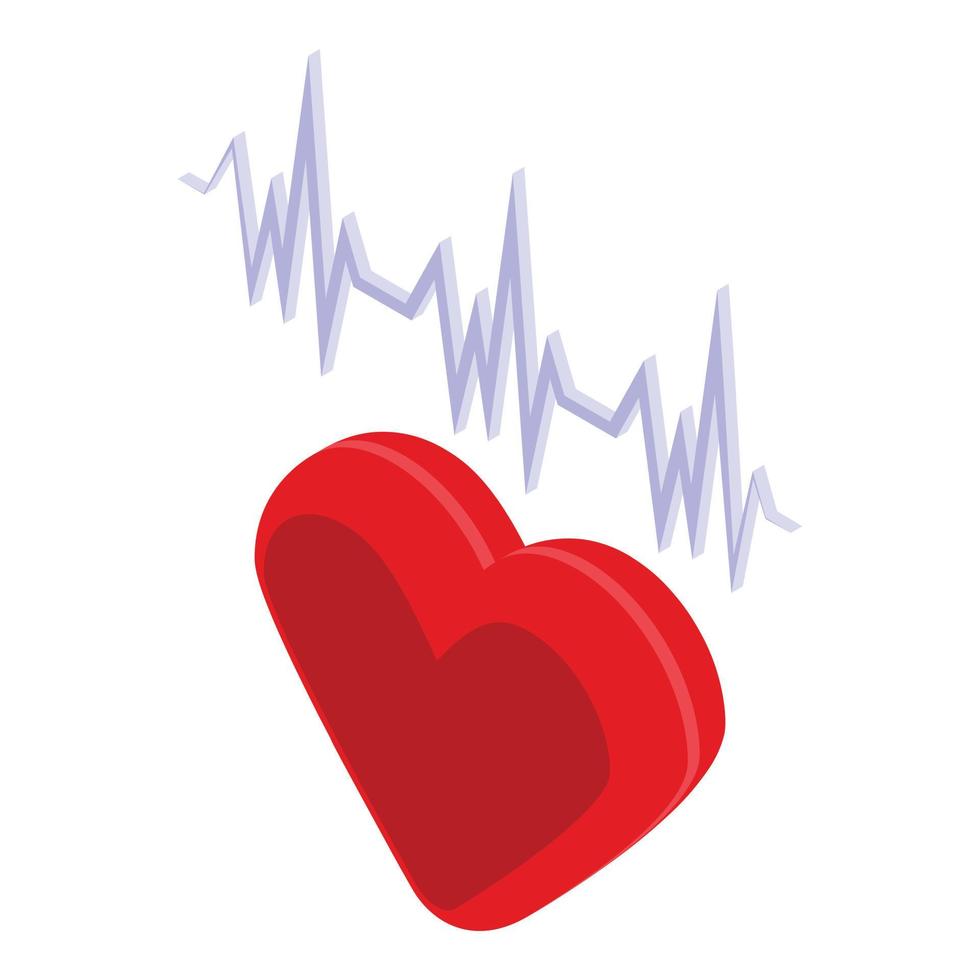 Herzfrequenz-Symbol isometrischer Vektor. Gesundheitsangriff vektor