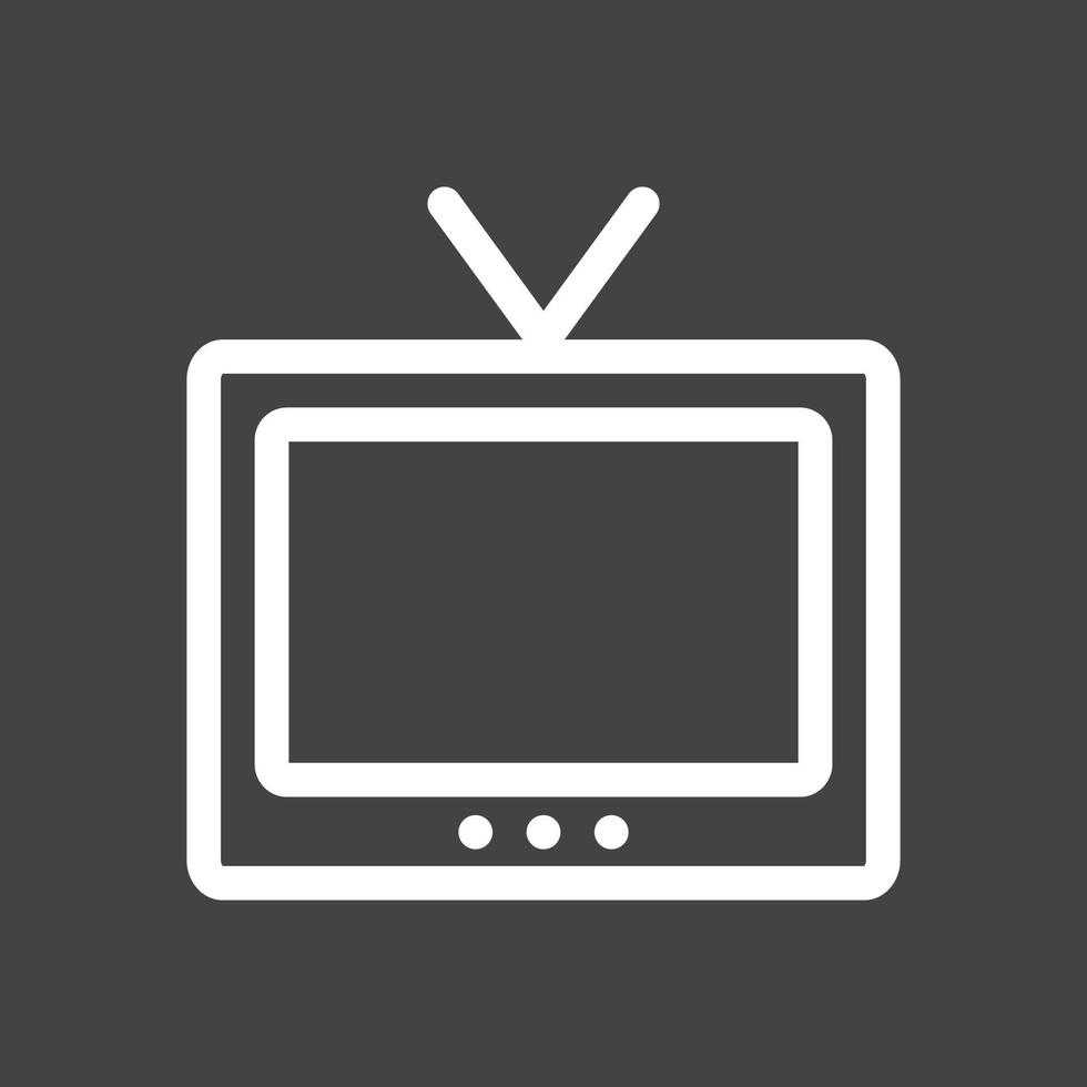 TV-linje inverterad ikon vektor