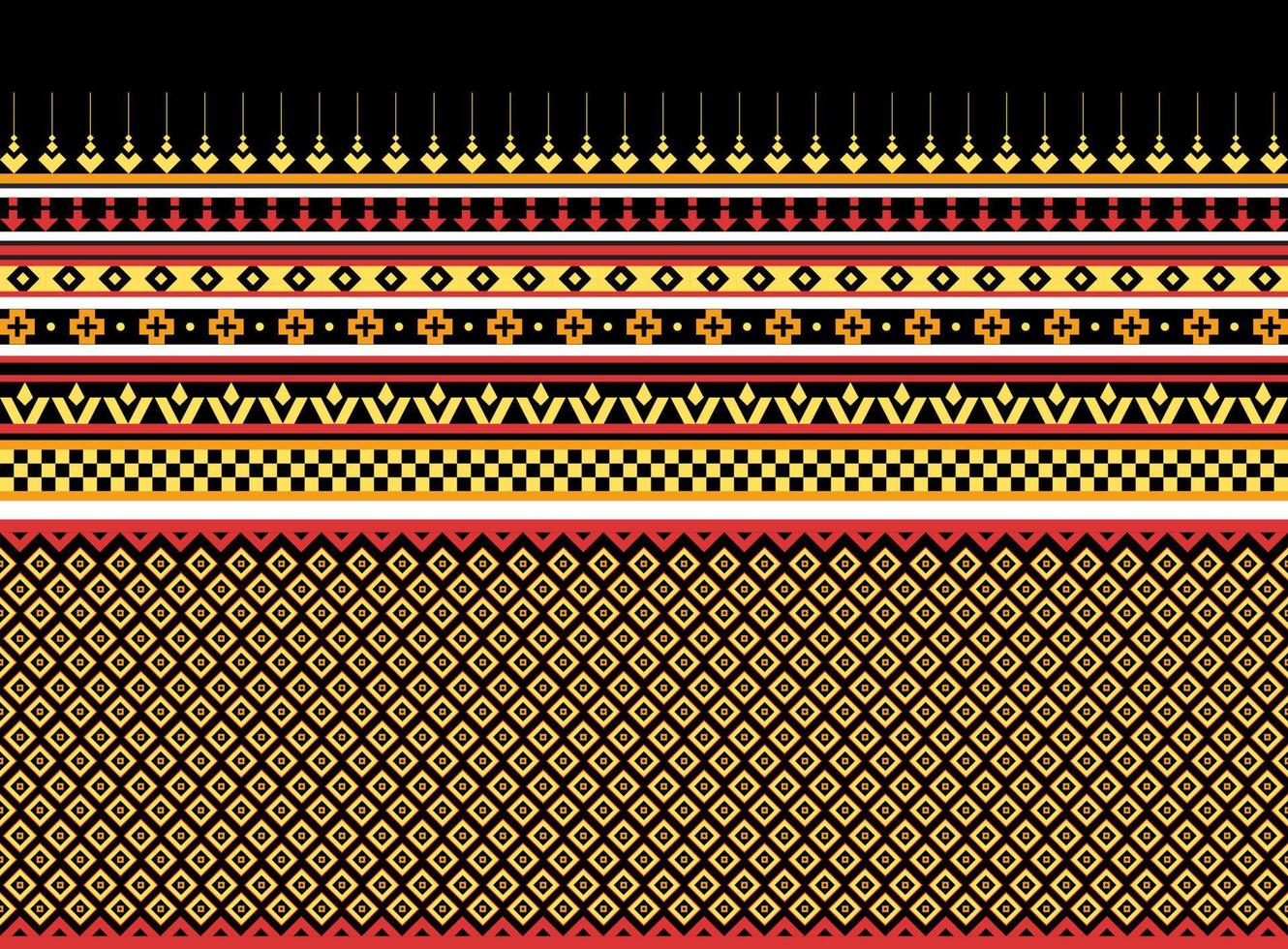geometrischer ethnischer orientalischer Musterhintergrund. Design für Textur, Verpackung, Kleidung, Batik, Stoff, Tapete und Hintergrund. Musterstickerei-Design. vektor
