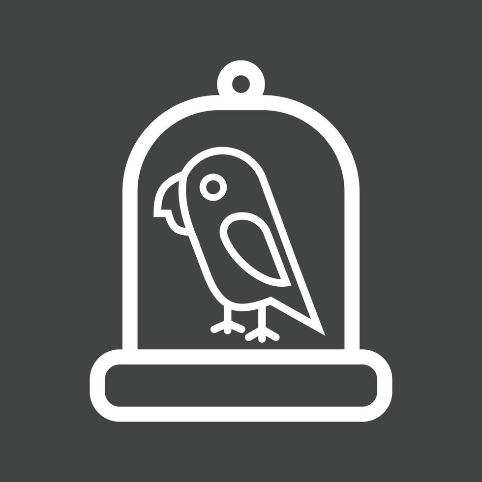 Vogel im Käfig Linie umgekehrtes Symbol vektor