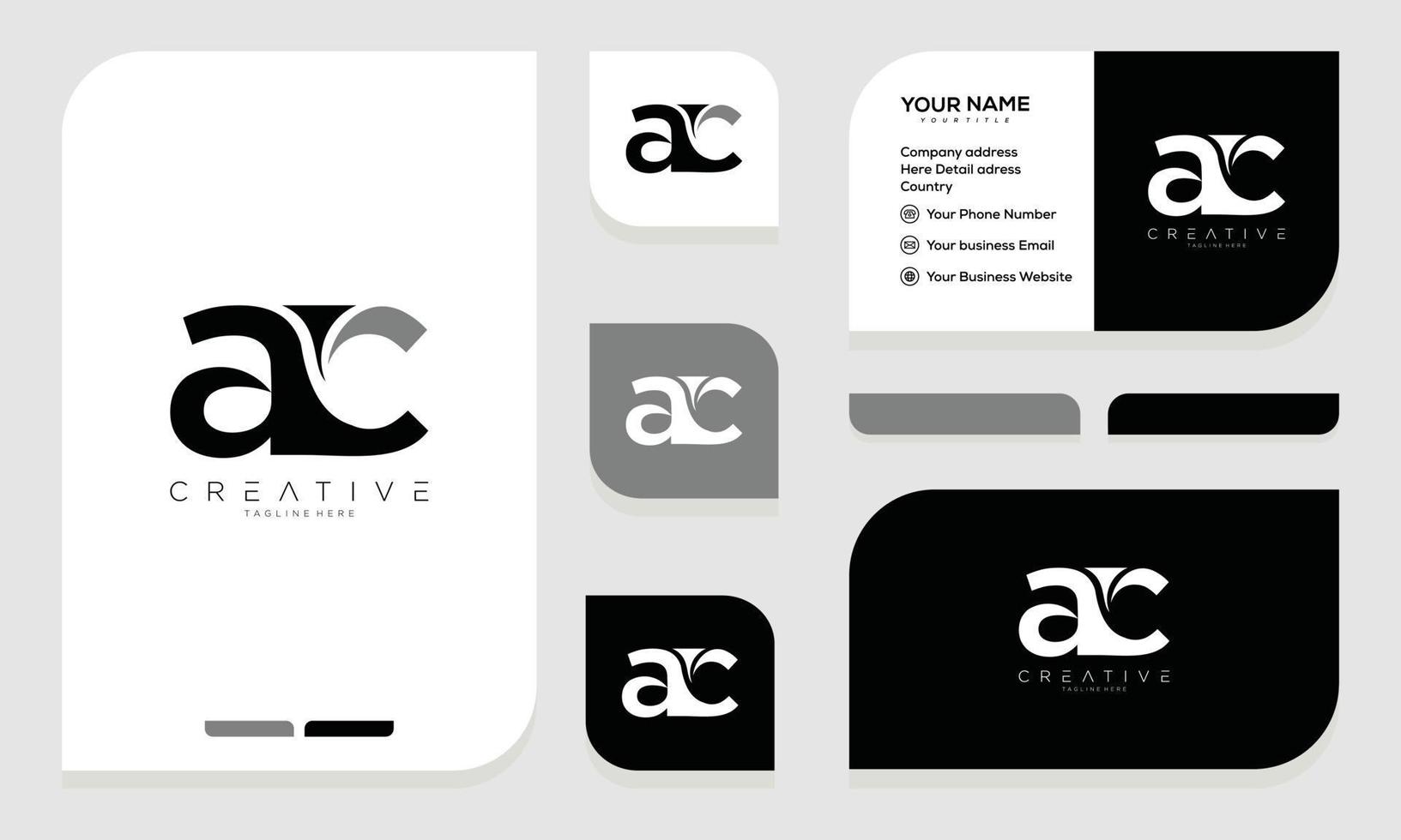 första brev c en brev logotyp design och företag kort vektor