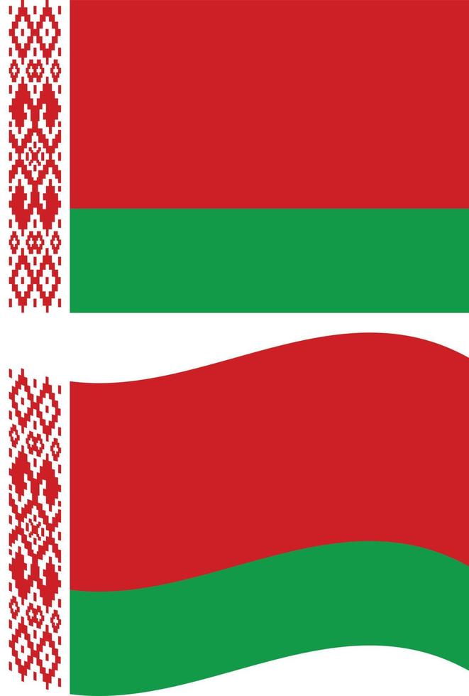 wehende Flagge von Weißrussland. Weißrussland-Flagge auf weißem Hintergrund. flacher Stil. vektor