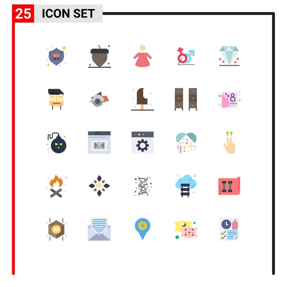 stock vektor ikon packa av 25 linje tecken och symboler för mamma diamant människor identitet tecken redigerbar vektor design element