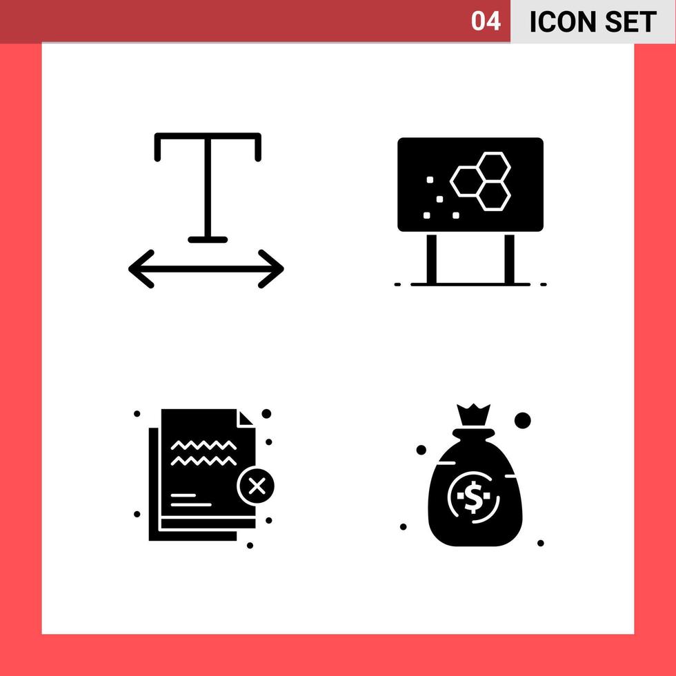 4 Icon Pack Solid Style Glyphensymbole auf weißem Hintergrund. einfache Zeichen für die allgemeine Gestaltung. vektor