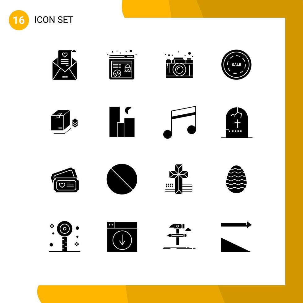 Stock Vector Icon Pack mit 16 Zeilenzeichen und Symbolen für überraschende Shopping-Kreativität Shop Commerce editierbare Vektordesign-Elemente