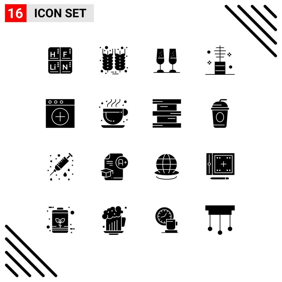 modern uppsättning av 16 fast glyfer och symboler sådan som app smink firande mode skönhet redigerbar vektor design element