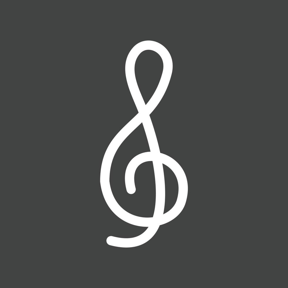 Invertiertes Symbol für die Violinschlüssellinie vektor