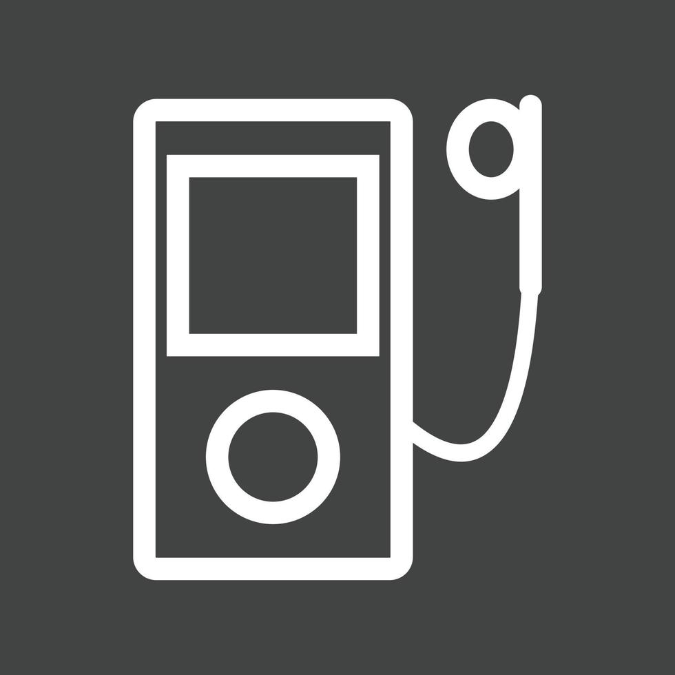 Invertiertes Symbol für die MP3-Player-Linie vektor