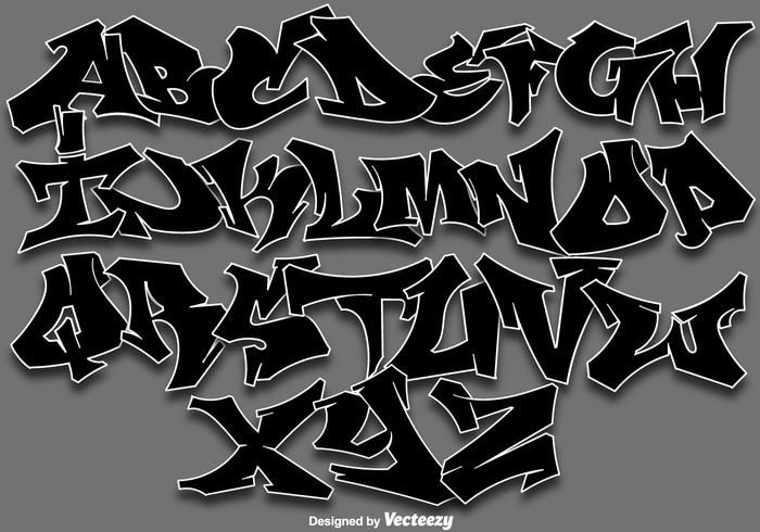 Vektor Graffiti Alphabet Buchstaben