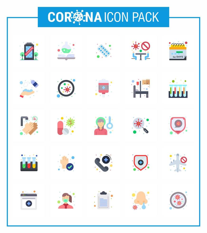 covid19 Corona-Virus-Kontaminationsprävention blaues Symbol 25 Pack wie Date Meeting Fitness Conference Tablet virales Coronavirus 2019nov Krankheitsvektor-Designelemente vektor