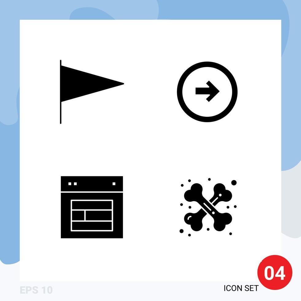 stock vektor ikon packa av 4 linje tecken och symboler för Land layout pil användare gränssnitt webb redigerbar vektor design element