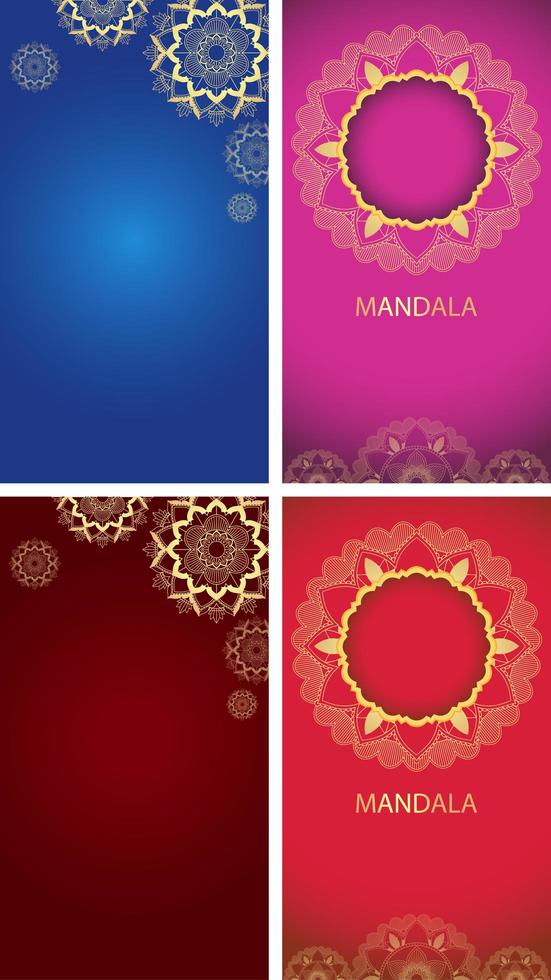 Hintergrundvorlage mit Mandala-Designs vektor