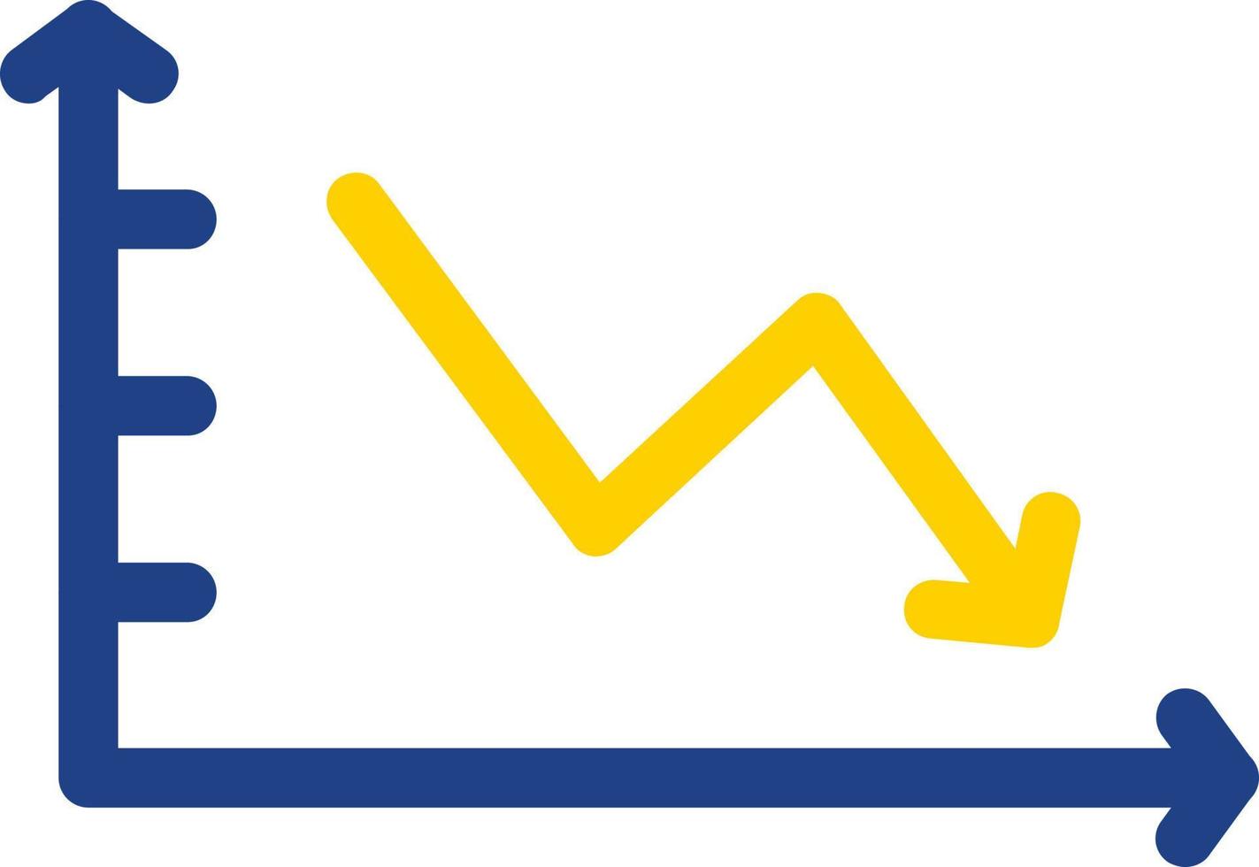 abfallendes Liniendiagramm-Vektor-Icon-Design vektor