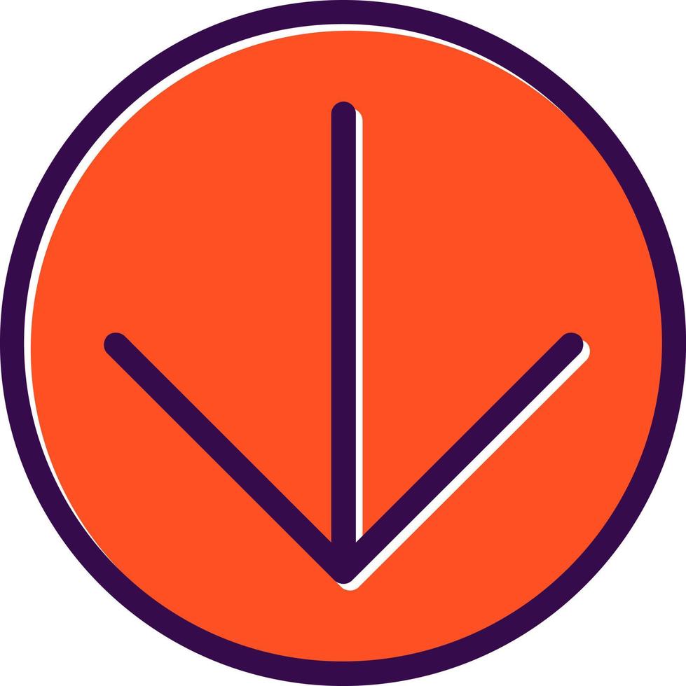Pfeil Kreis nach unten Vektor-Icon-Design vektor
