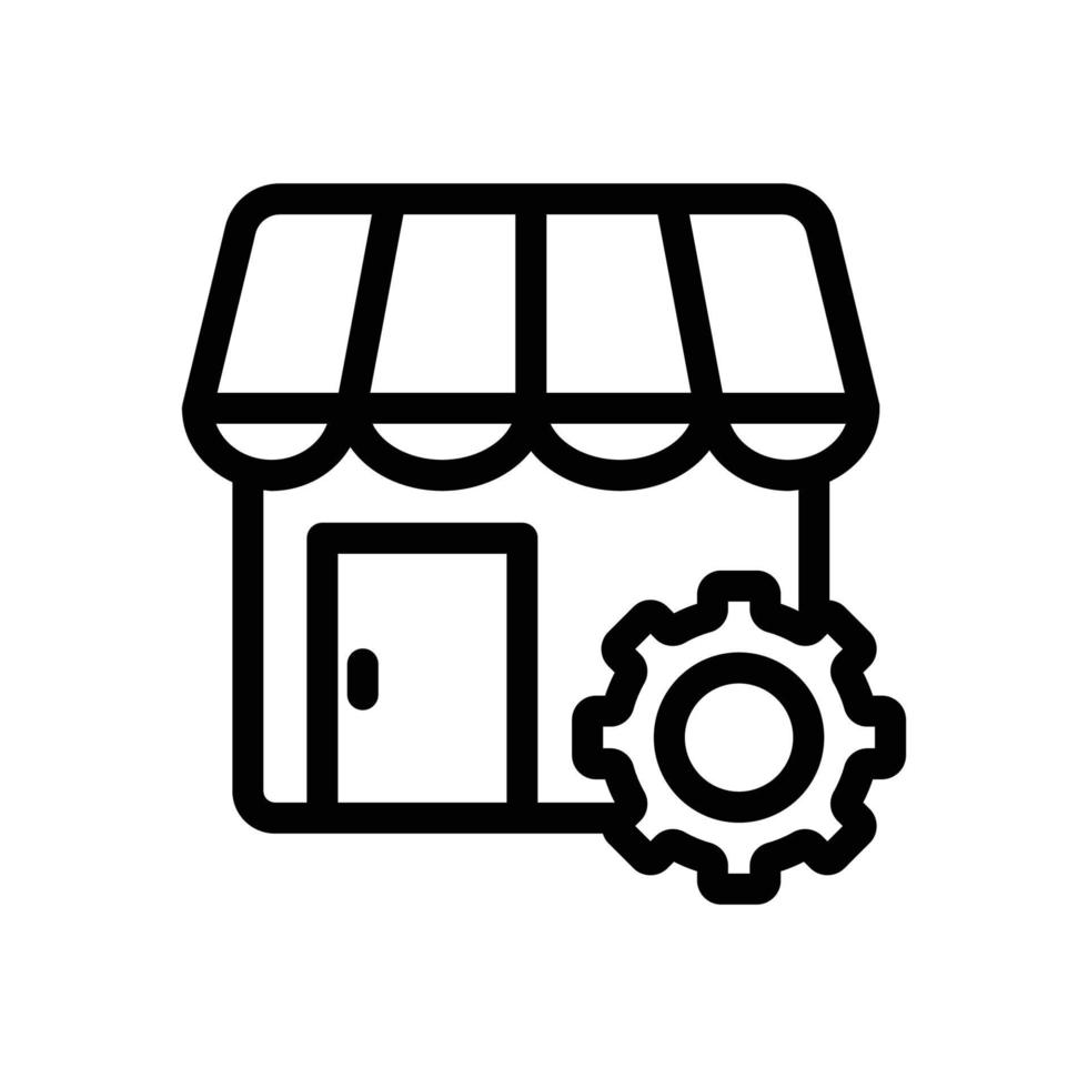 Store-Line-Icon-Darstellung mit Gang. geeignet für Shop-Reparatur-Symbol. Symbol im Zusammenhang mit E-Commerce. einfaches Vektordesign editierbar. pixelgenau bei 32 x 32 vektor