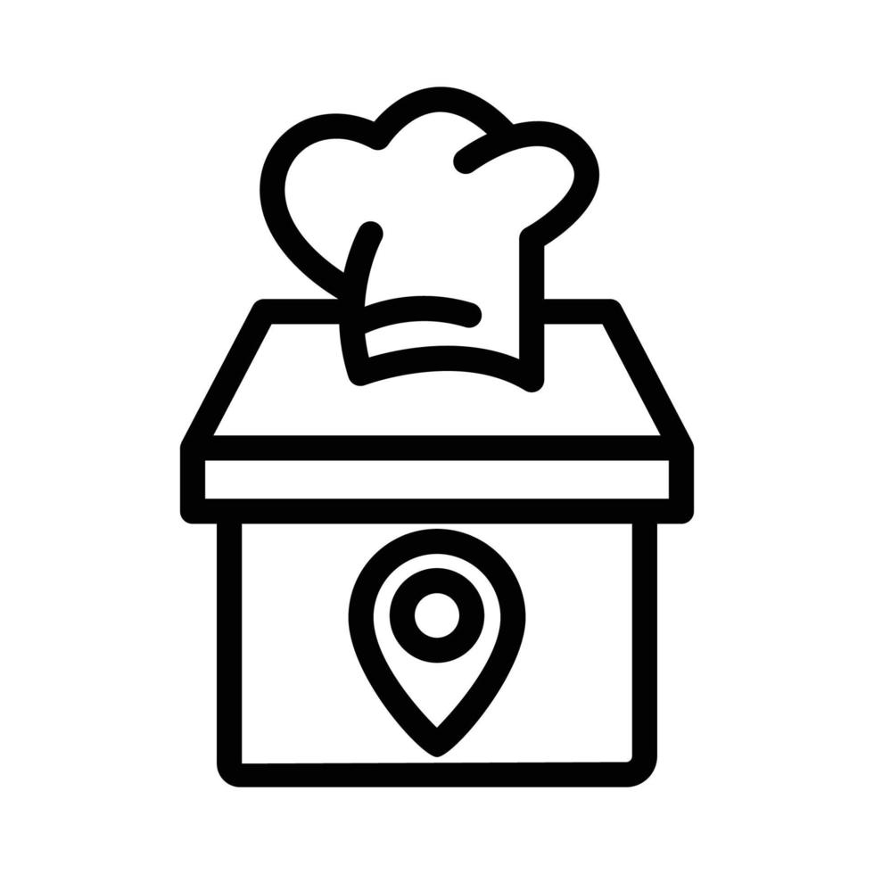 restaurant-symbol-illustration mit karte. Liniensymbolstil. geeignet für Restaurant-Standort-Symbol. Symbol im Zusammenhang mit E-Commerce. einfaches Vektordesign editierbar. pixelgenau bei 32 x 32 vektor