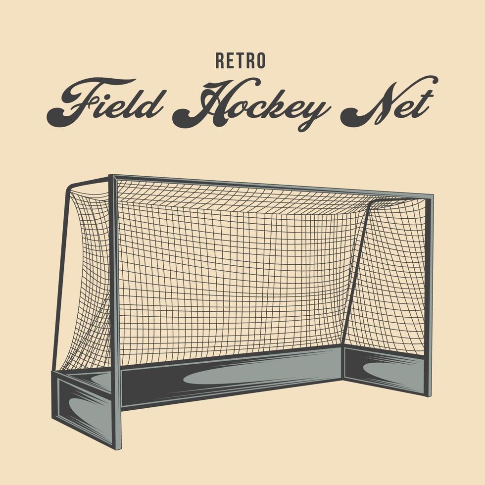 Retro-Feldhockeynetz-Vektorillustration vektor