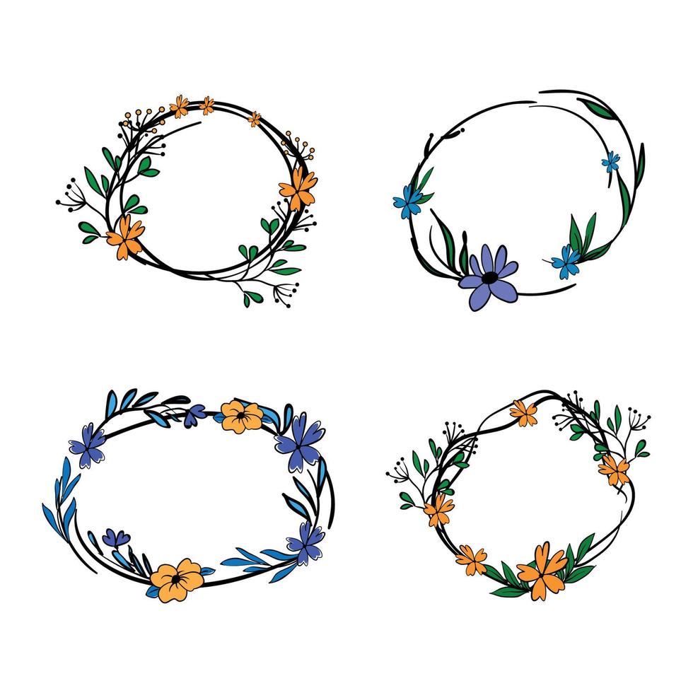 Reihe von Rahmen mit Blumen vektor
