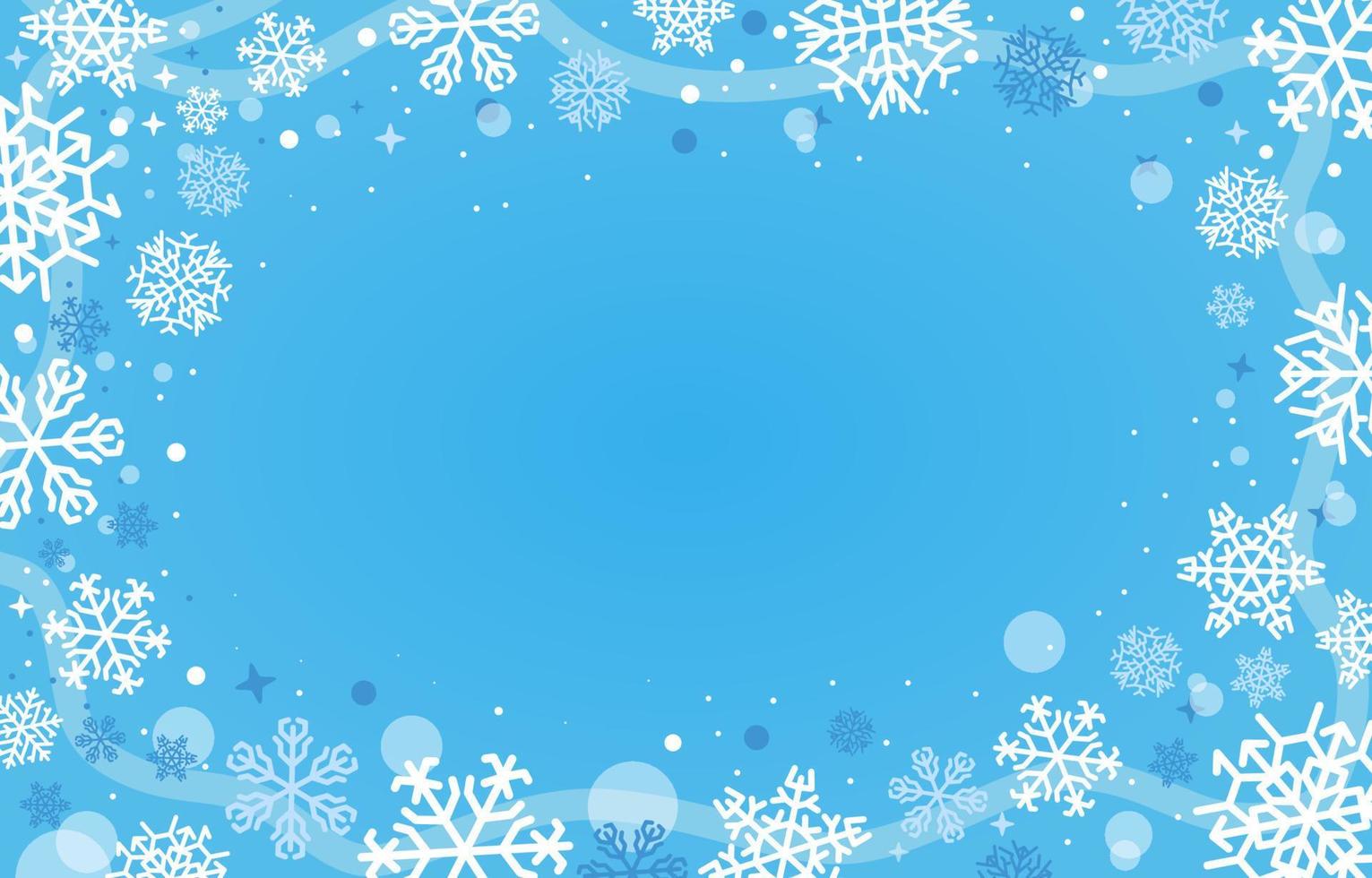Winter Schneeflocken Hintergrund Grenze vektor