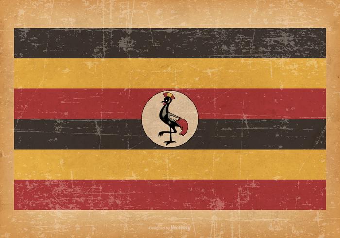 Gammal grunge flagga i Uganda vektor