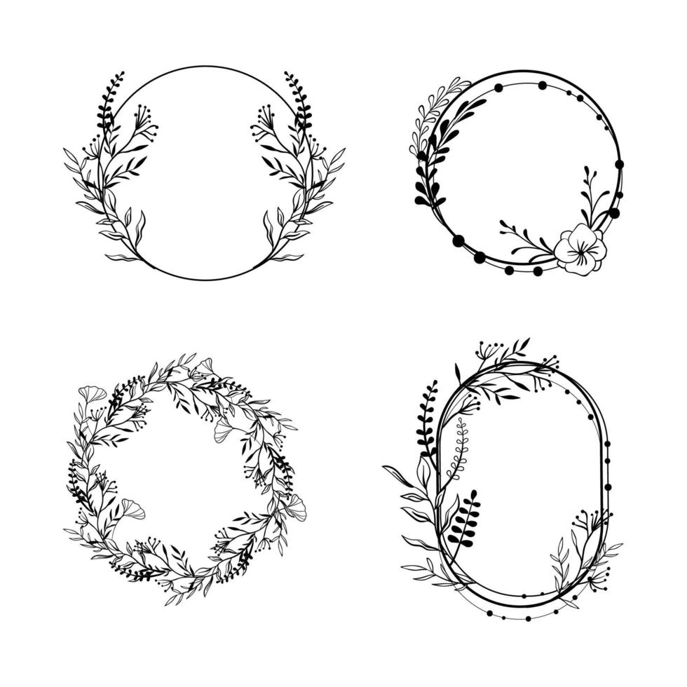Sammlungsvektorillustration von Blumenrahmen vektor