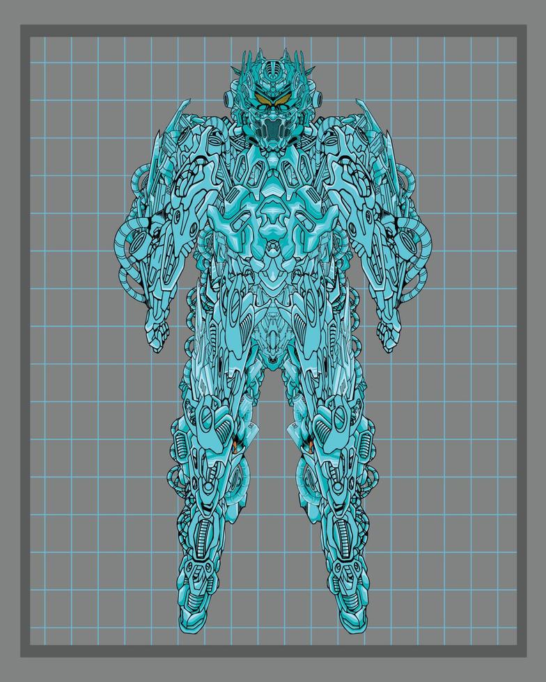mecha kropp robot illustration, detta är ett idealisk vektor illustration för maskotar och tatueringar eller t-shirt grafik