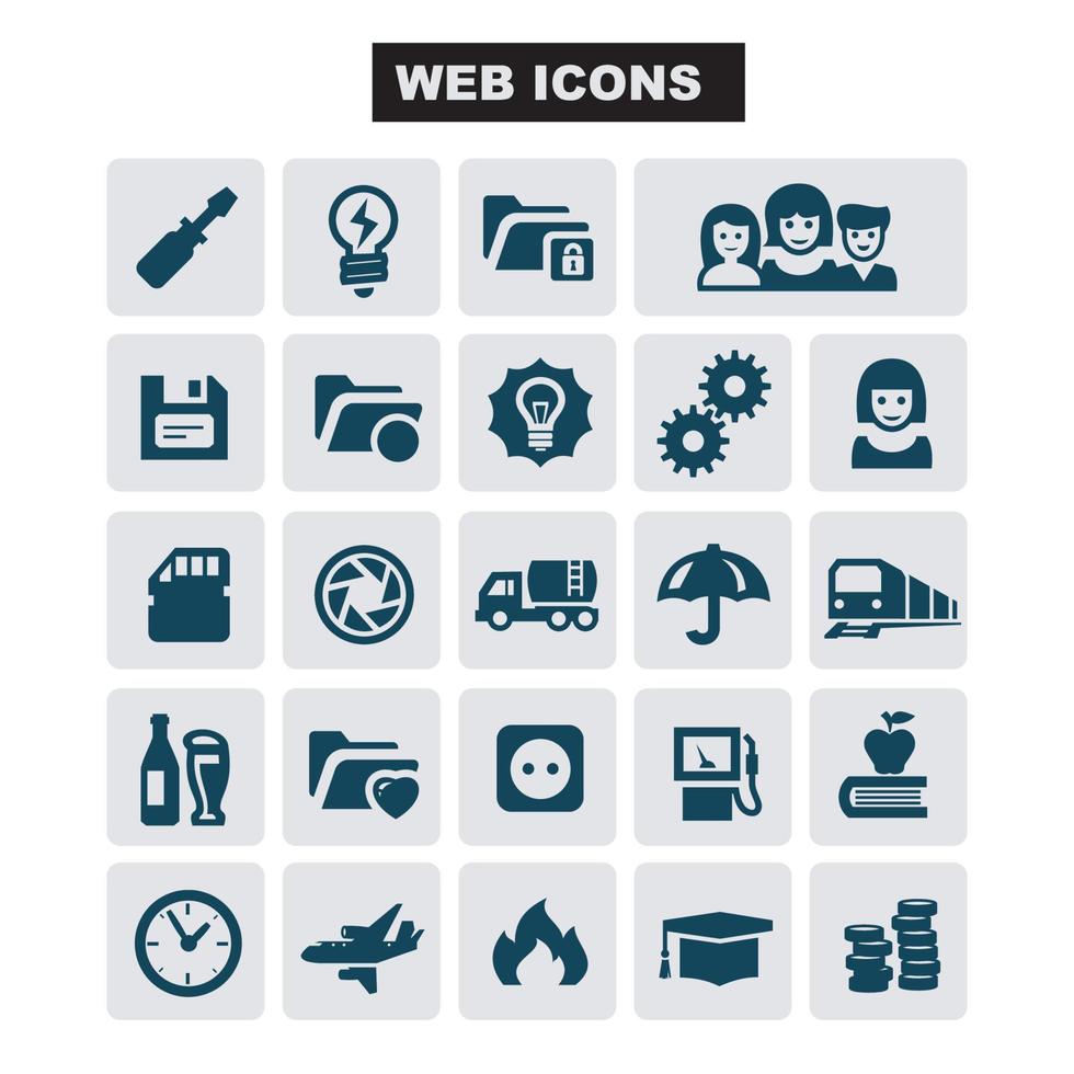 webb och internet vektor ikon uppsättning