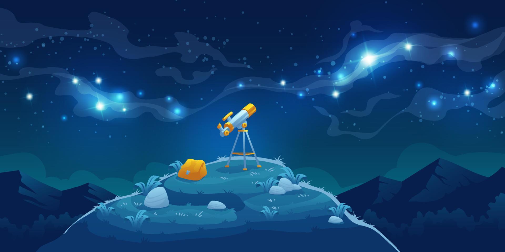 Teleskop für Astronomie und Sternenbeobachtung vektor