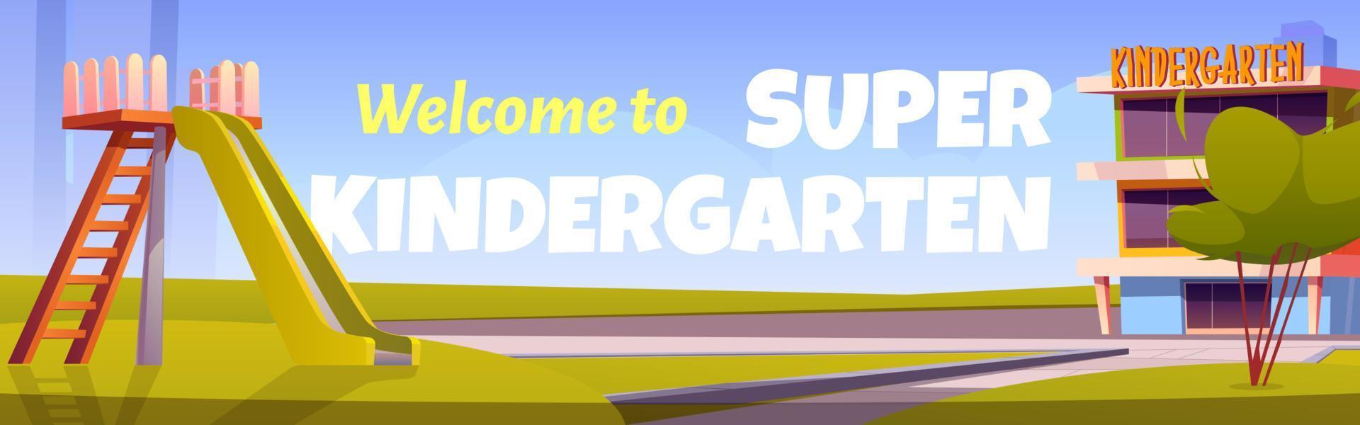 Willkommen zum Super-Kindergarten-Poster vektor