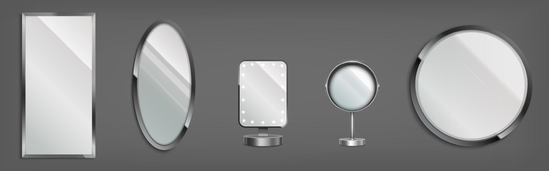 3D-Spiegel, Schminktisch und dekorative Gläser vektor