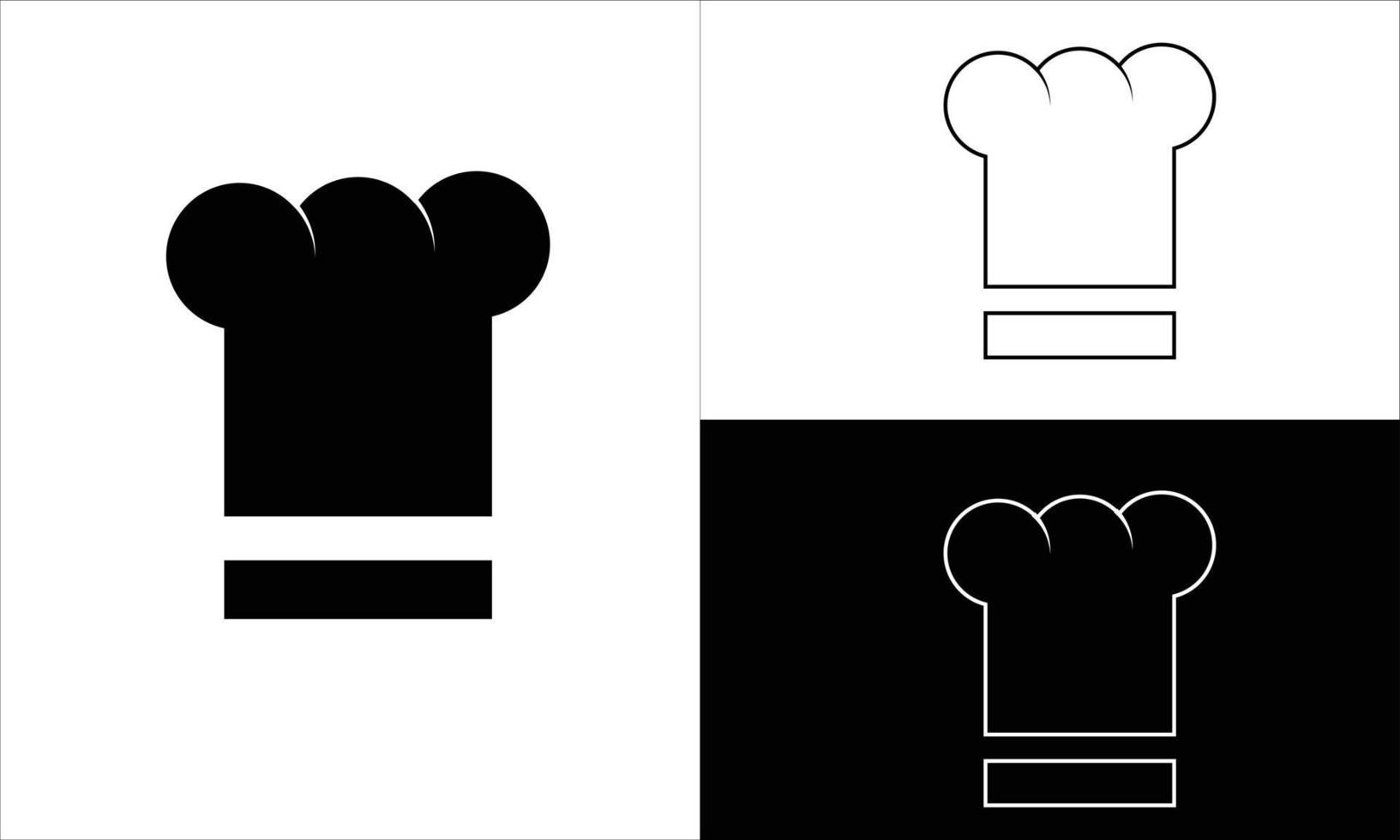 Kochmütze Symbol schwarz und weiß vektor