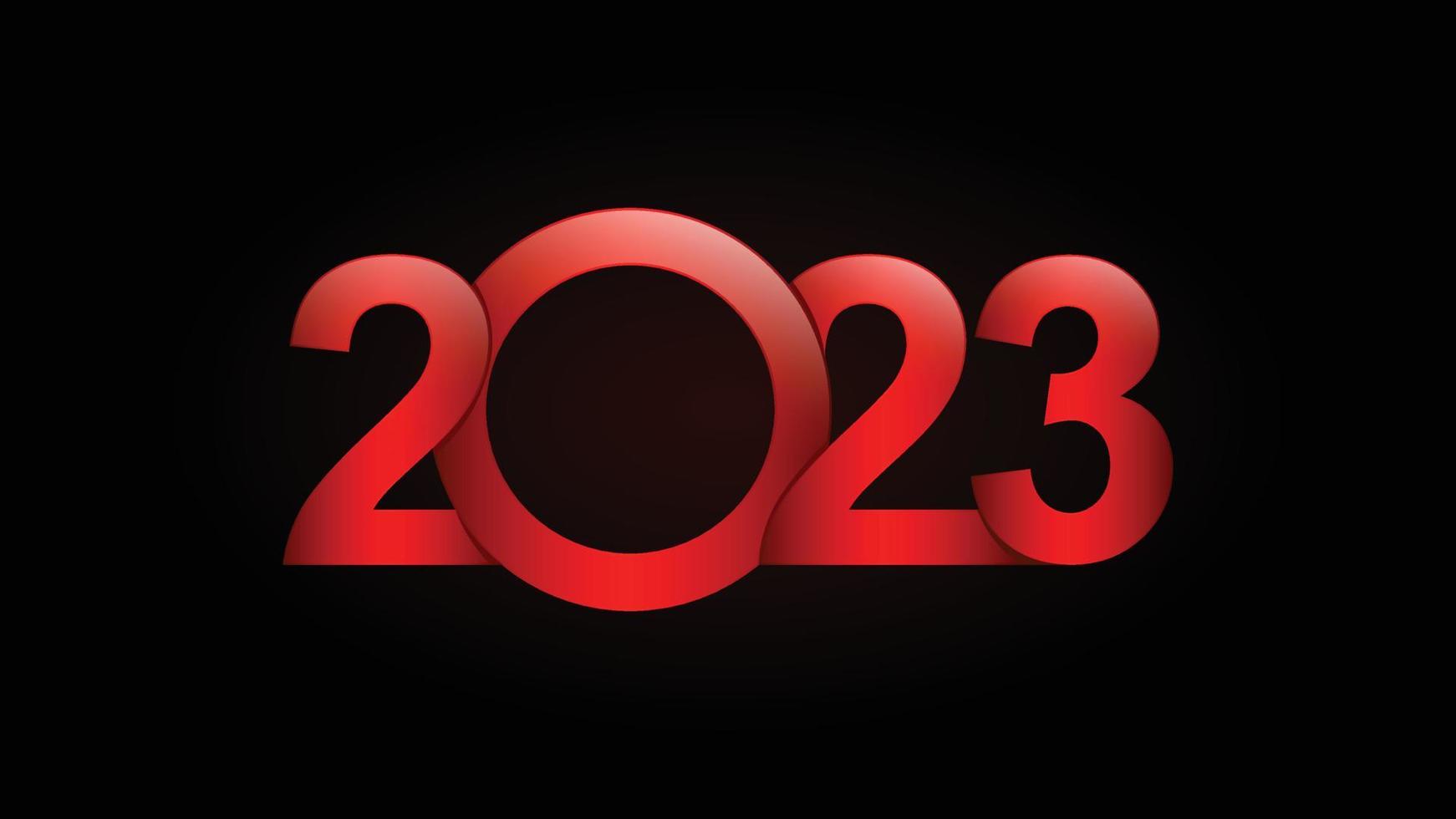 Frohes neues Jahr 2023. 2023 Hintergrund. 2023 Nummer. 2023 Textvektor-Designillustration. 2023-jähriges Hintergrunddesign ähnlich wie Grüße, Karten, Vorlagen, Banner oder Websites. vektor
