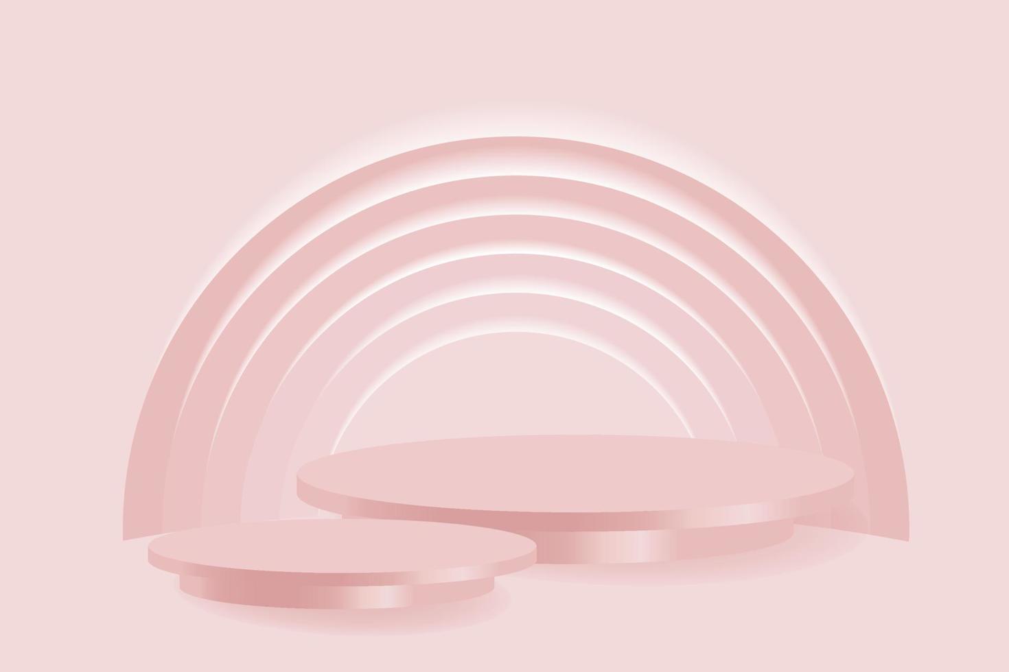 abstrakter Bühnenhintergrund. zylindrisches podium auf rosa hintergrund. Produktpräsentation, Podest, Podest oder Podest. Vektor-Illustration vektor