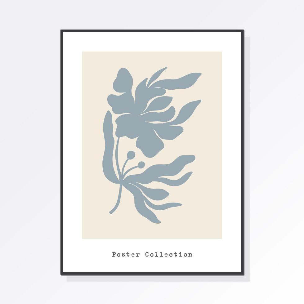 trendige botanische Wandkunst von Matisse mit floralen Mustern in Pastellfarben, Boho-Dekor, minimalistische Kunst, Illustration, Poster, Postkarte. Sammlung für die Dekoration. satz abstrakte modekreativität. vektor