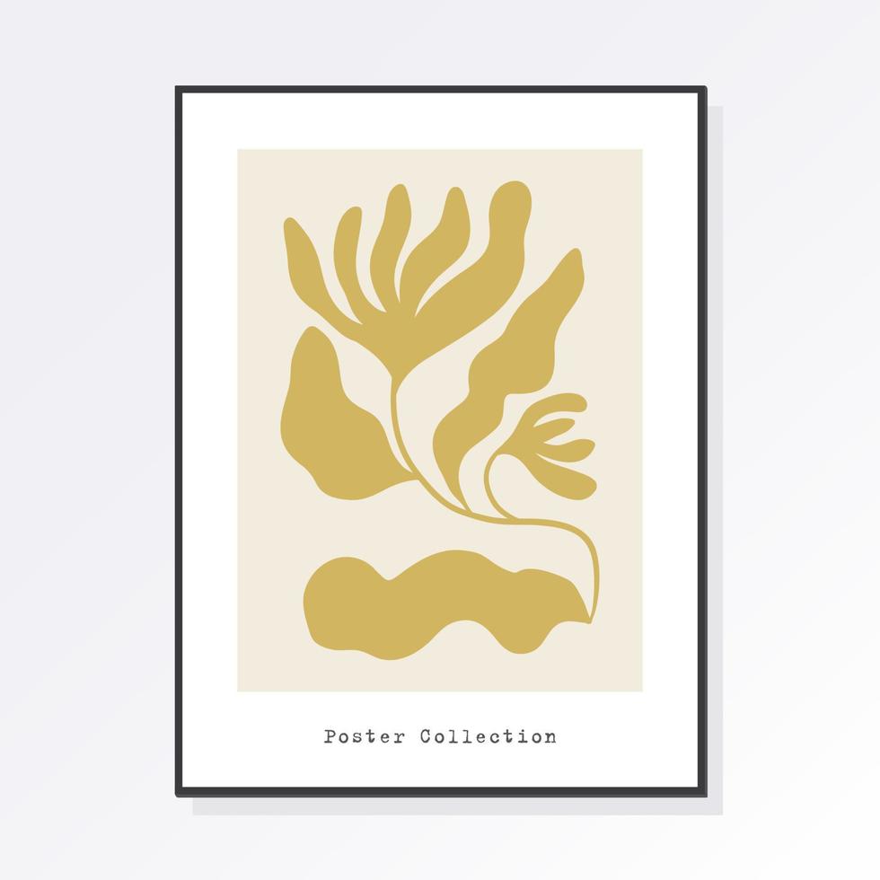 trendige botanische Wandkunst von Matisse mit floralen Mustern in Pastellfarben, Boho-Dekor, minimalistische Kunst, Illustration, Poster, Postkarte. Sammlung für die Dekoration. satz abstrakte modekreativität. vektor