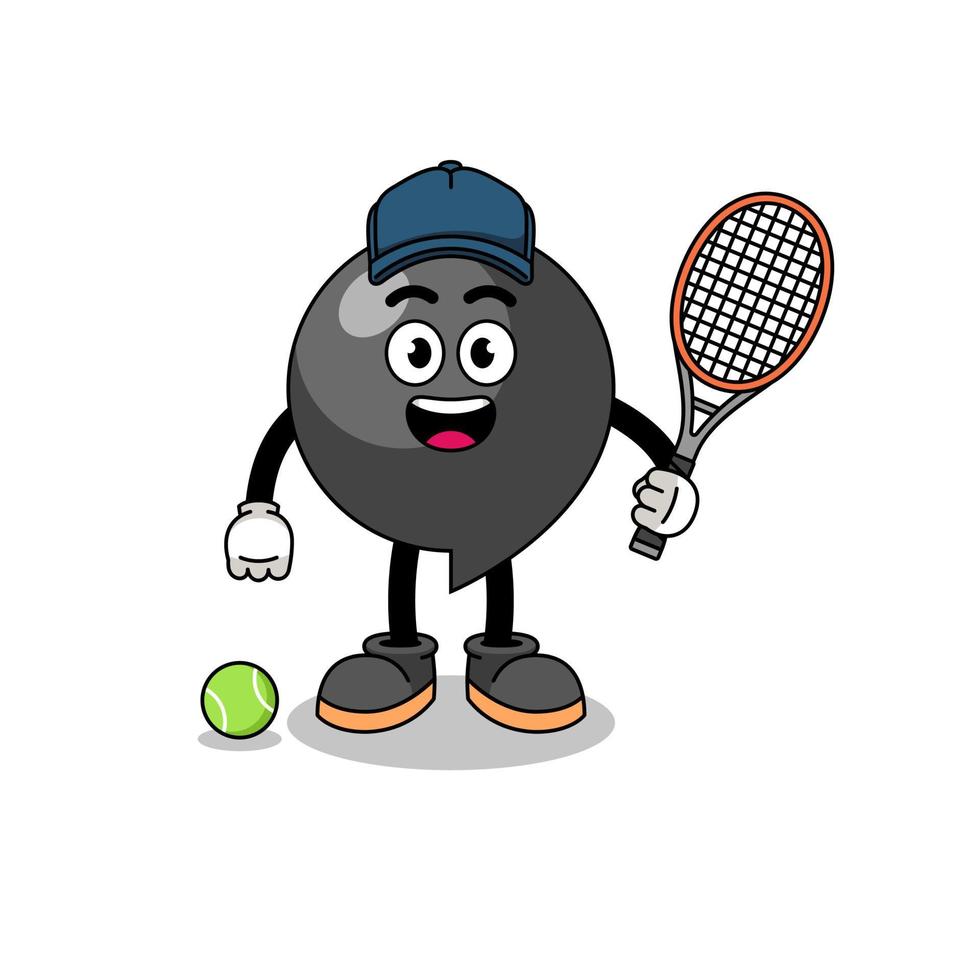 Komma-Symbol-Darstellung als Tennisspieler vektor
