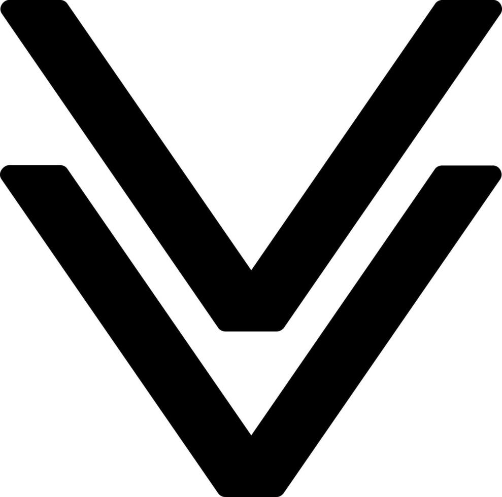 Winkel Double-Down-Vektor-Icon-Design vektor