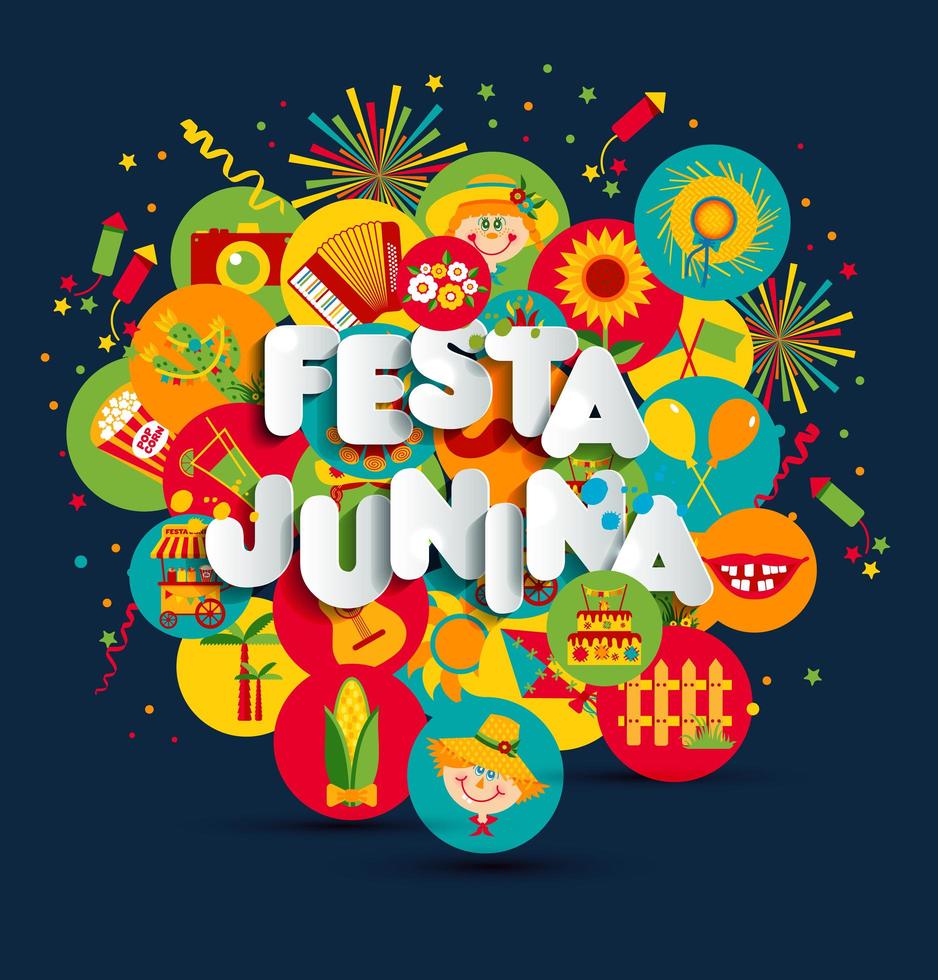 Festa Junina Festival Schriftzug vektor