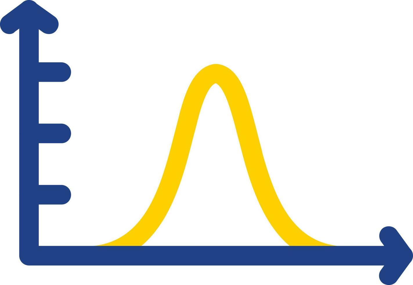 Glockenkurve auf Graph-Vektor-Icon-Design vektor