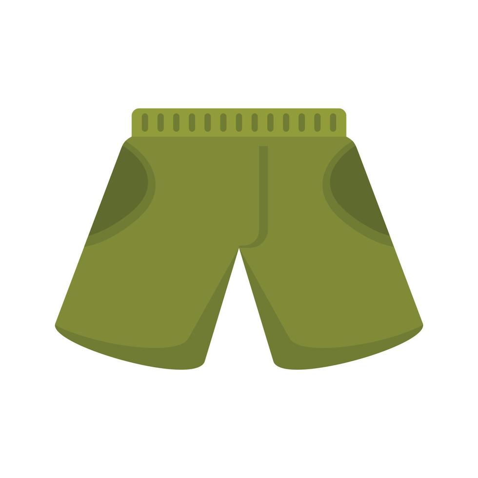 fiskare grön shorts ikon platt isolerat vektor