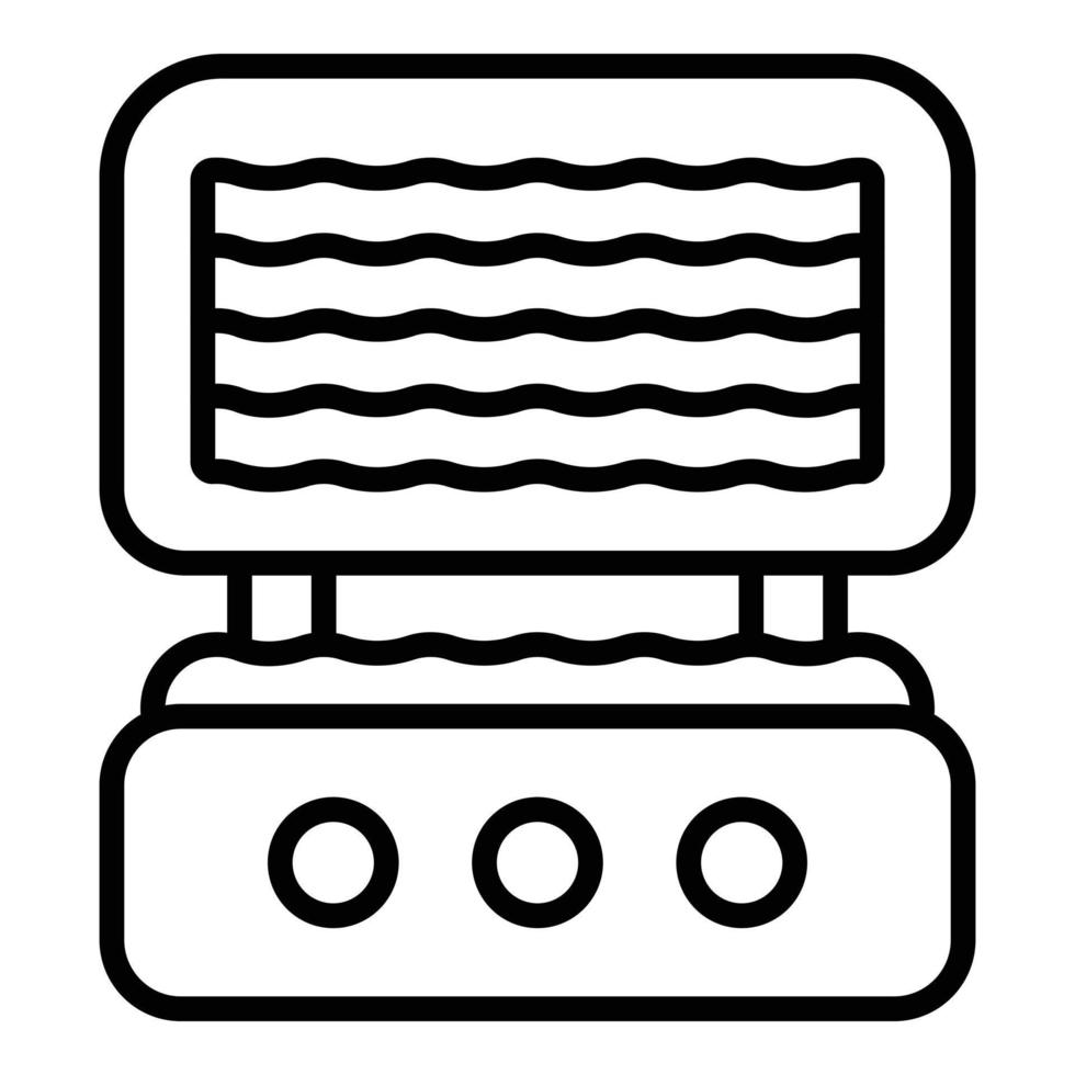 Waffeleisen Symbol Umrissvektor. Bügelmaschine vektor